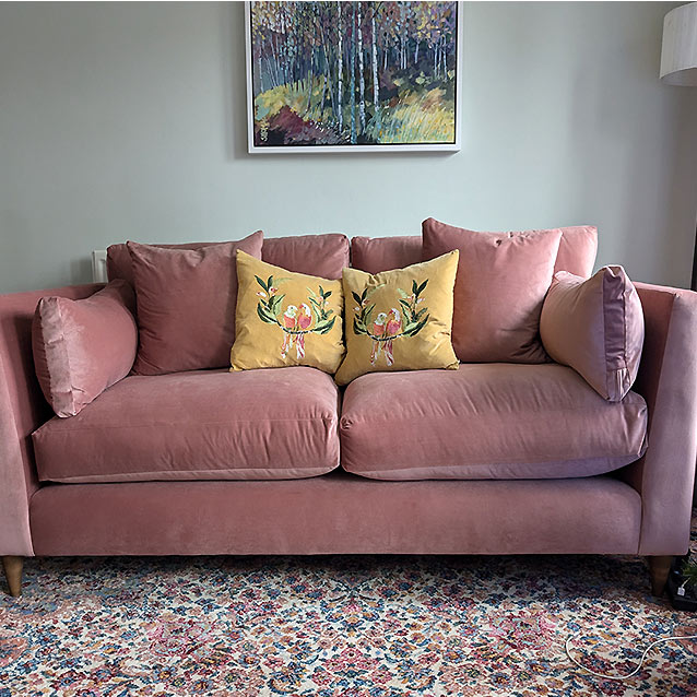 Saltdean 3 Seater Sofa in Clarke and Clake Alvar Rose